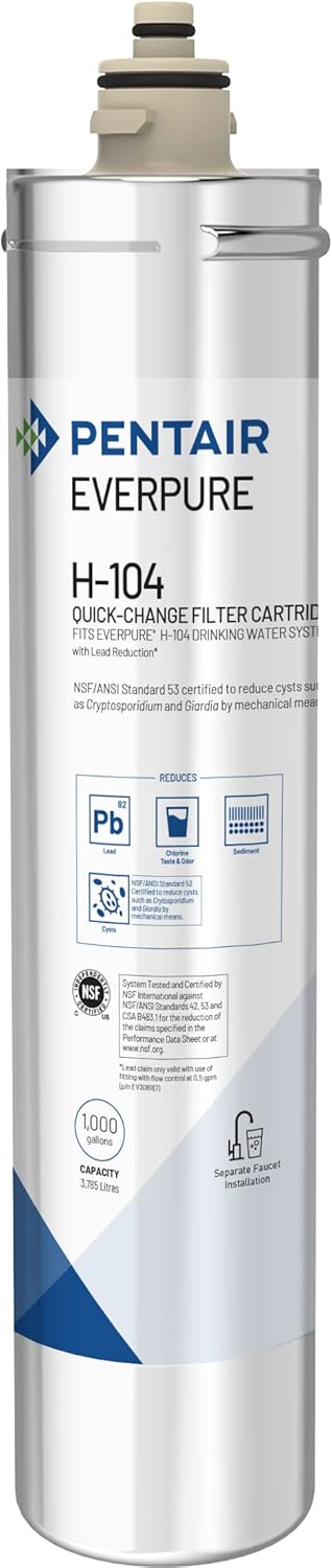 Everpure H-104 EV961211 Under Sink Water Filter Replacement Cartridge