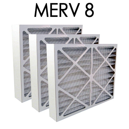 20x20x4 MERV 8 Pleated Air Filter 3PK - 19.5x19.5x3.625 - Actual Size